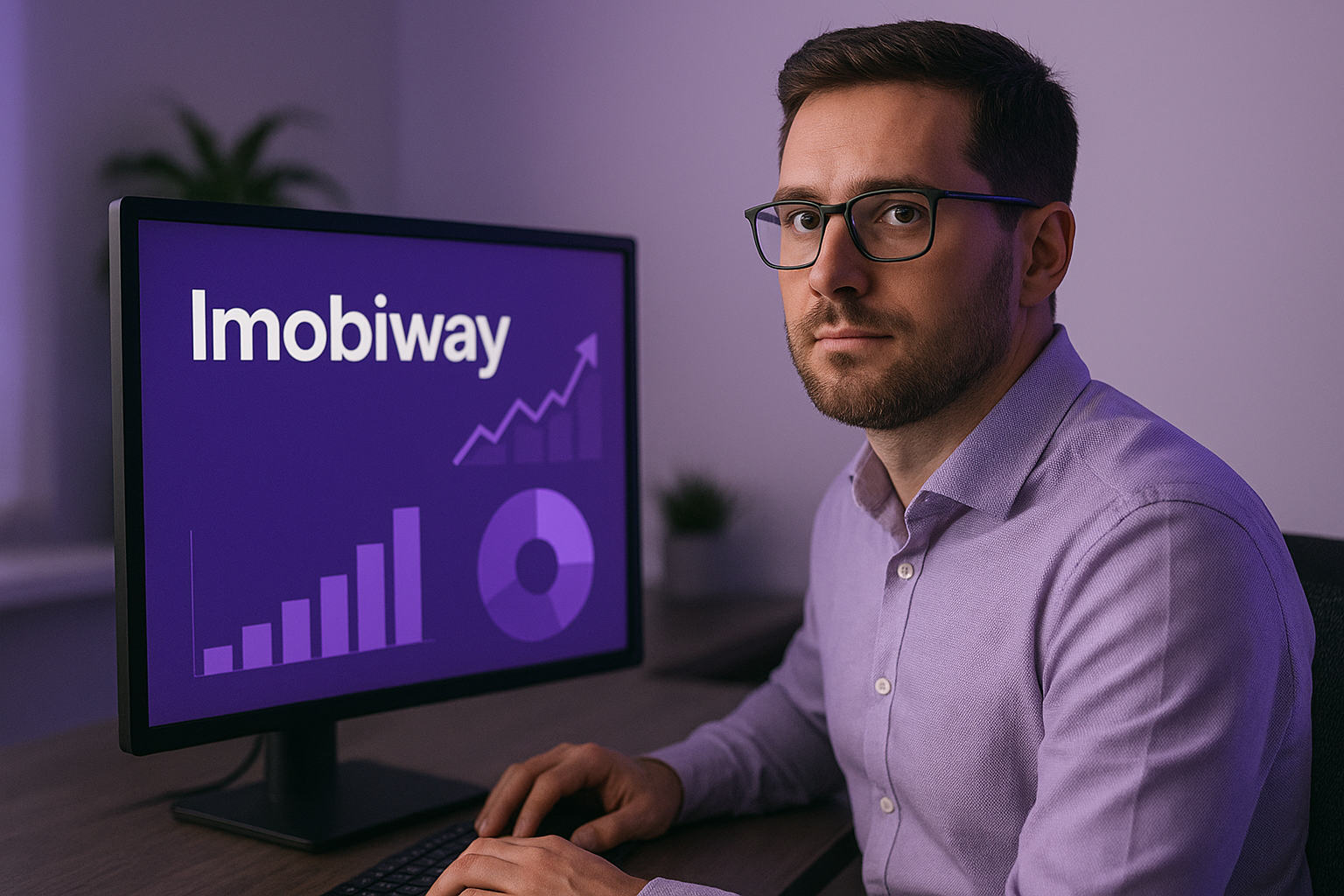 Corretor de Imóveis contente com os números da Imobiway